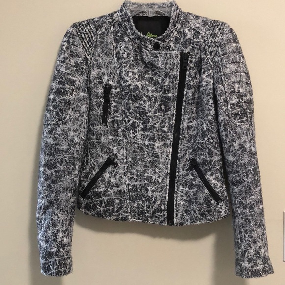 Sam Edelman Jackets & Blazers - Sam Edelman Black & White Moto Jacket SZ S EUC